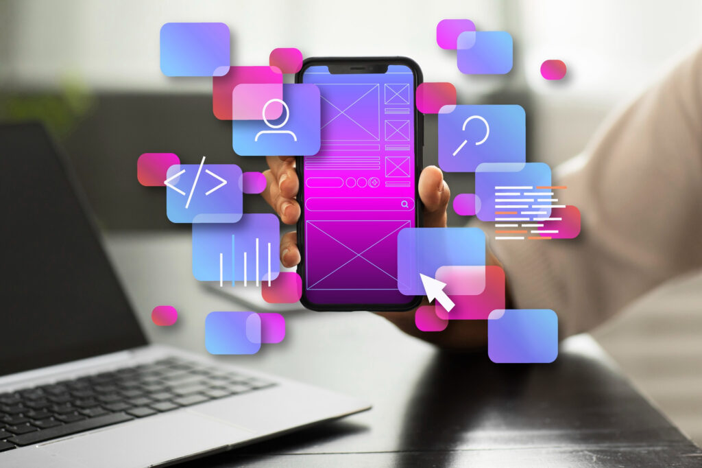 mobile app UX design services wireframe interface