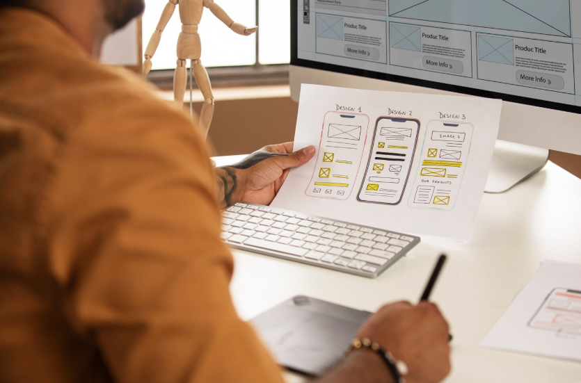 SaaS web app interface design with navigation and component structure