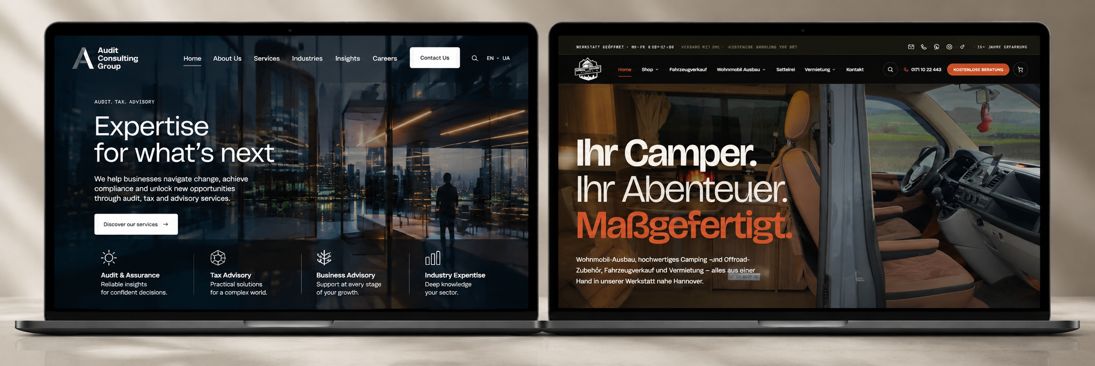 B2B website designed by Prime Lion Digital shown across desktop and mobile screens.